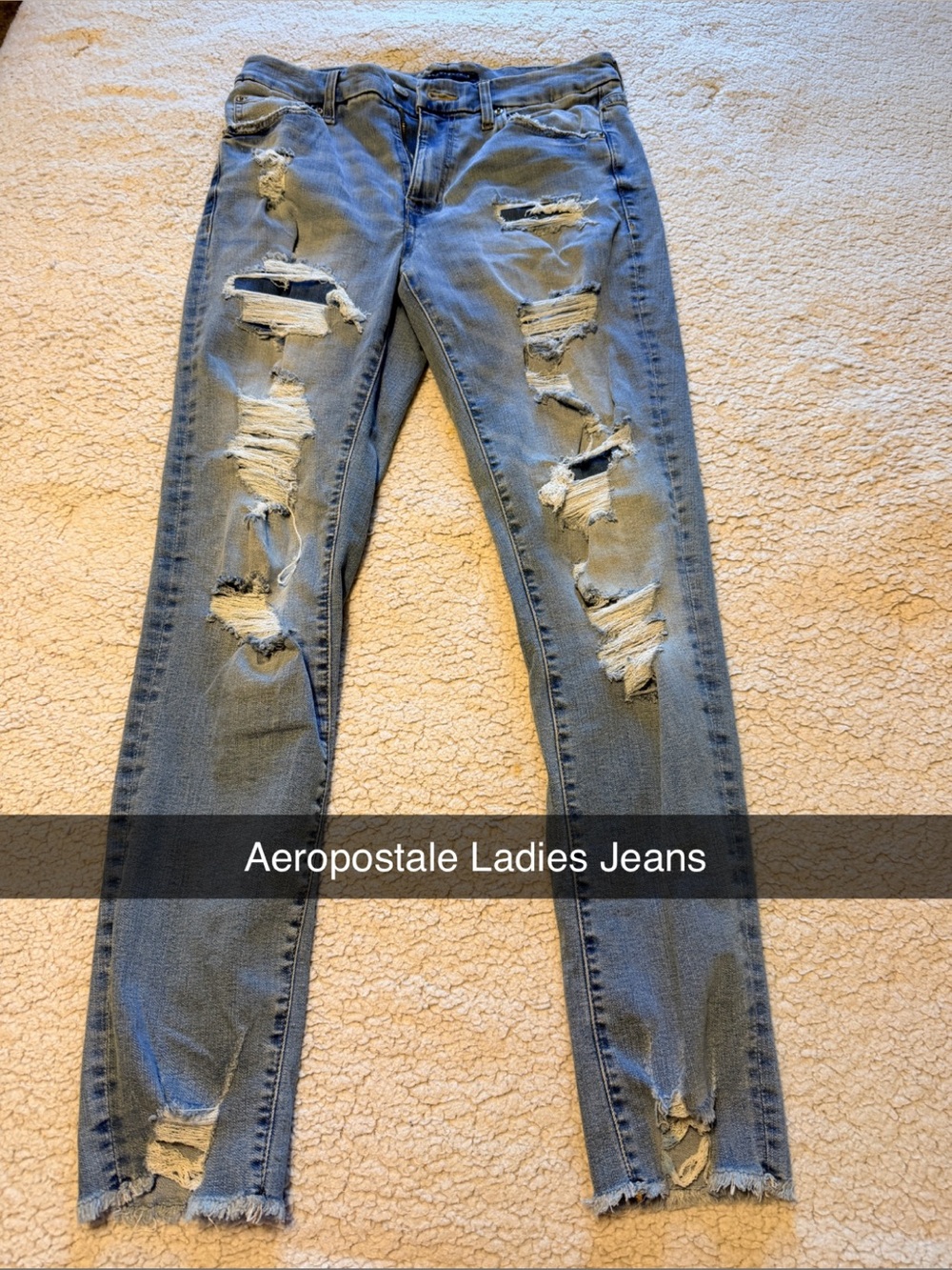 Aeropostale Light Blue Distressed high rise Skinny curvy Jeggings